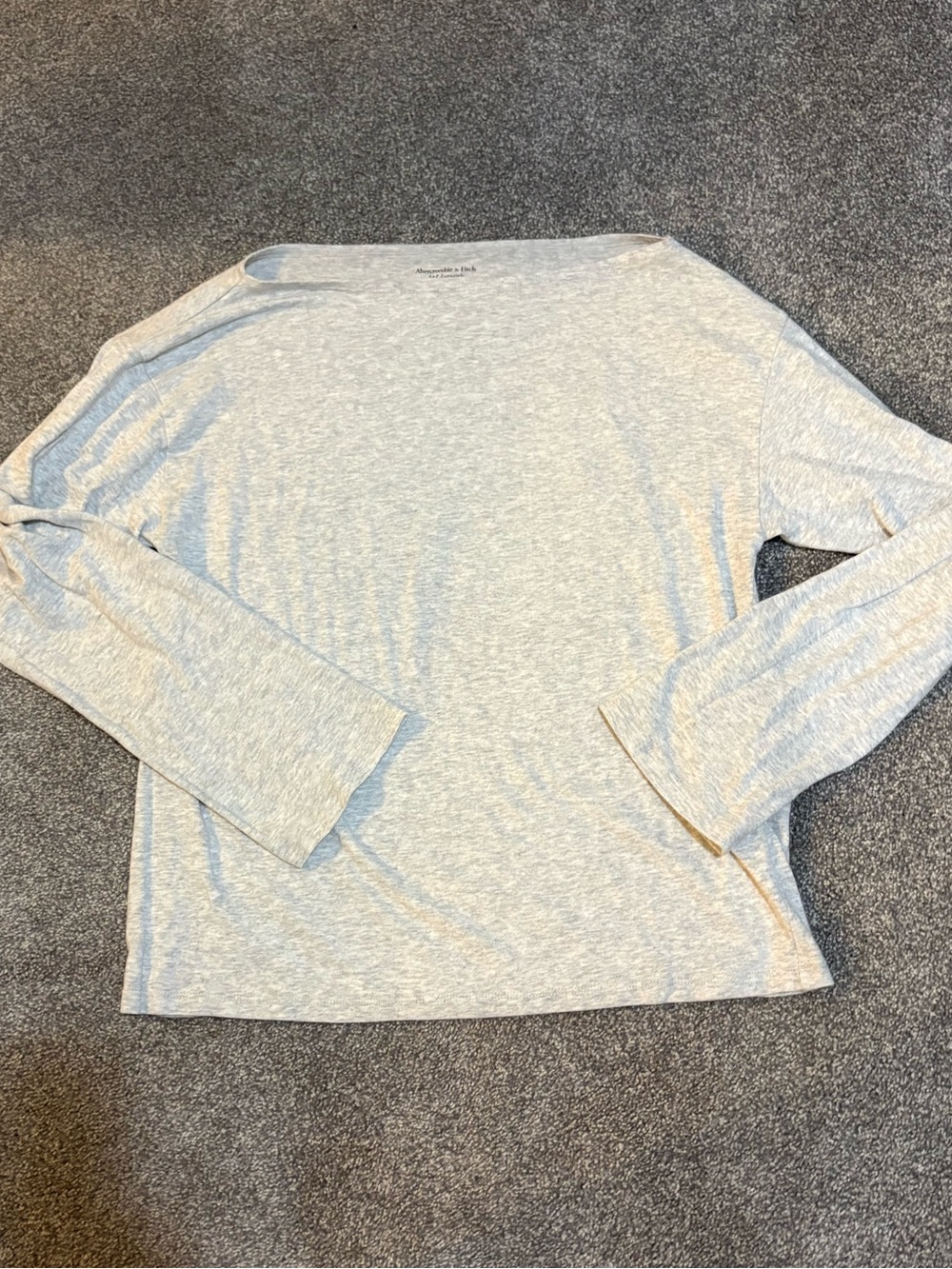 Abercrombie & Fitch Women's Long-Sleeve Jersey Slash Tee- Light Heather Grey- M
